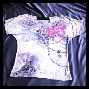 Blurred black lace pattern top